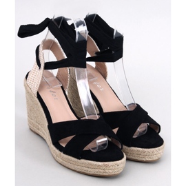 Espadrillas nere su una zeppa intrecciata nera M319P Black nero 1