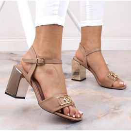 Sandali con tacco a specchio Filippo W PAW446B beige 2