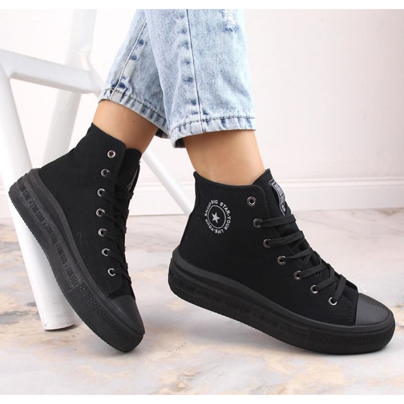 Sneakers alla caviglia con plateau Big Star W INT1875A nere nero 1