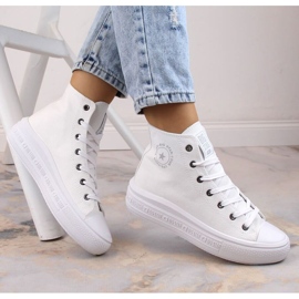 Sneakers alla caviglia con plateau Big Star W INT1875B bianche bianca 1