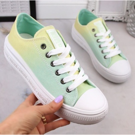 Scarpe da ginnastica con piattaforma Big Star W INT1876A ombre verde 1