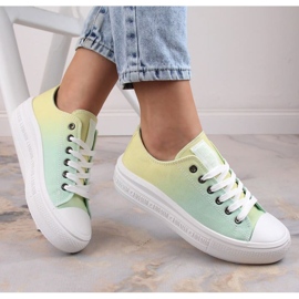 Scarpe da ginnastica con piattaforma Big Star W INT1876A ombre verde 2