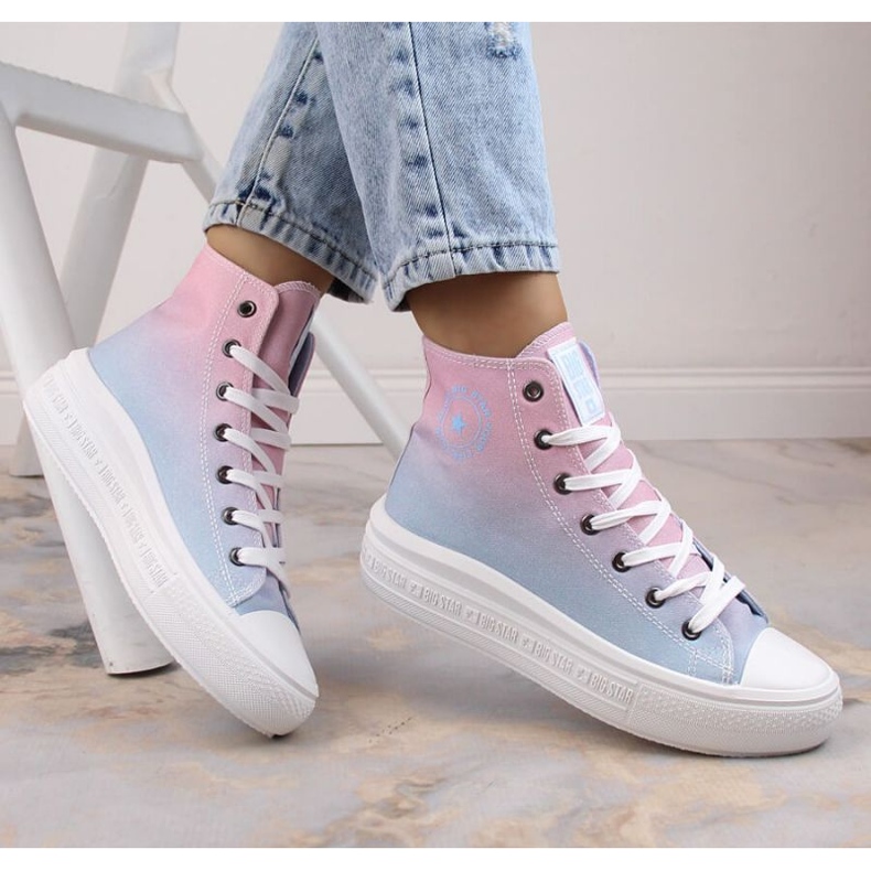 Sneakers alla caviglia con plateau Big Star W INT1877B ombre blu 1