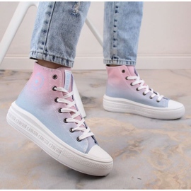 Sneakers alla caviglia con plateau Big Star W INT1877B ombre blu 2