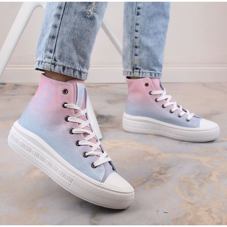 Sneakers alla caviglia con plateau Big Star W INT1877B ombre blu 2