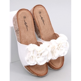 BM Sandali con zeppa con fiori di Peluso White bianco 1