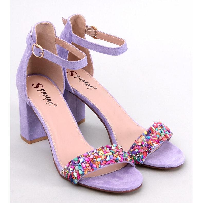 BM Sandali con tacco in pietra Valentine Purple viola 1