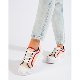 Sneakers bassa platform da donna Shelovet beige 1
