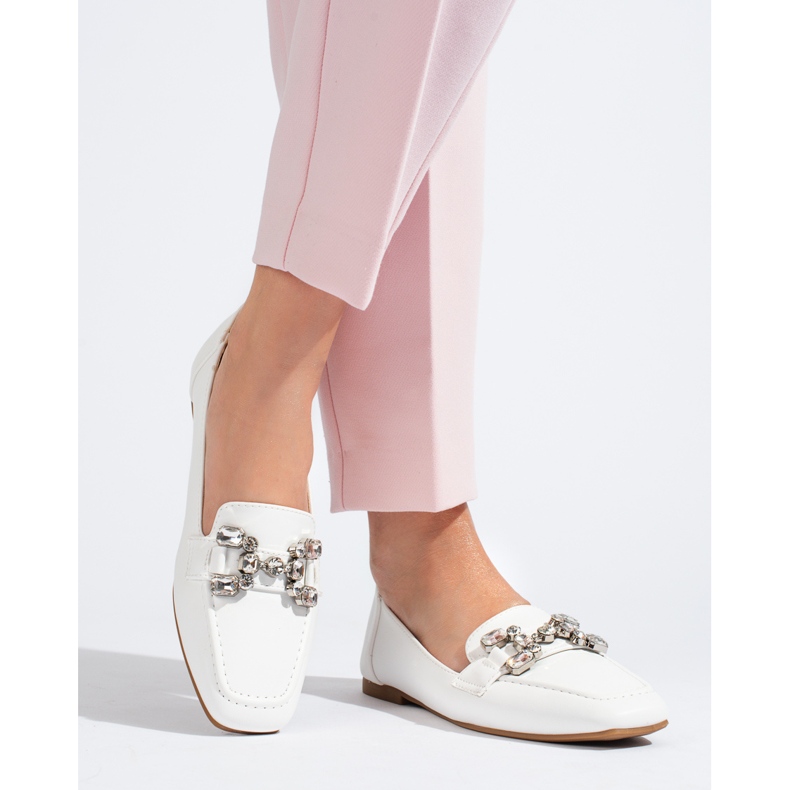 Mocassini bianchi da donna con decoro Shelovet bianco 2