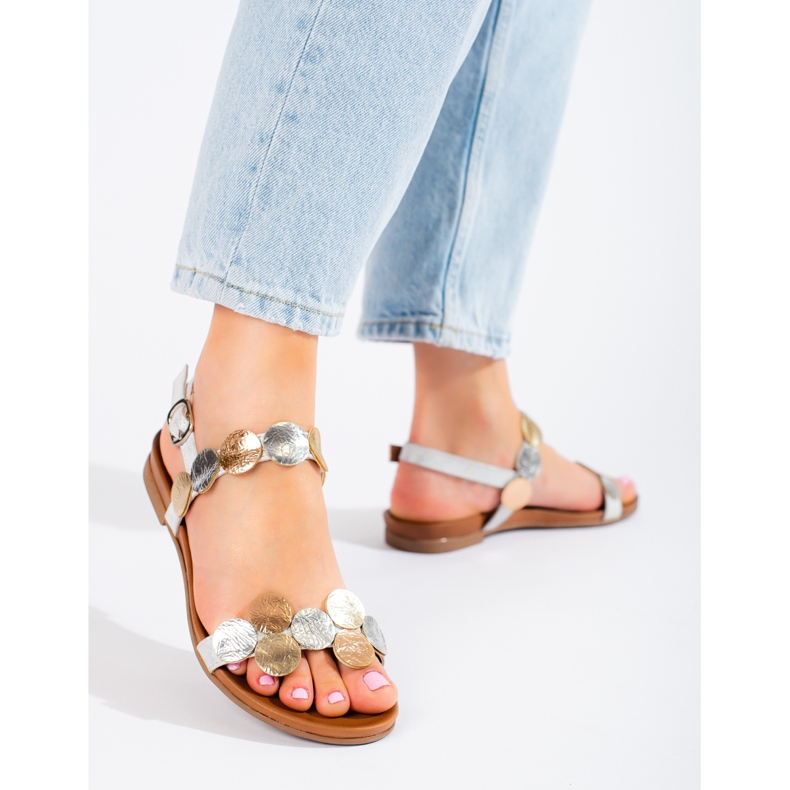 Sandalo piatto da donna Shelovet color argento 1