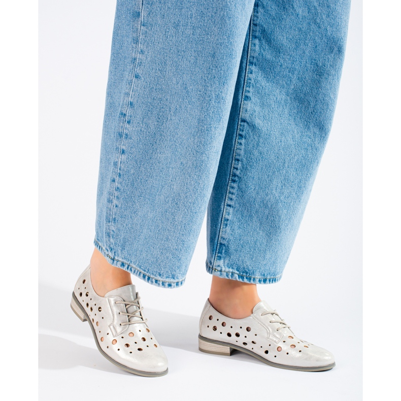 W. Potocki Scarpe stringate traforate da donna Potocki argento d'argento 1