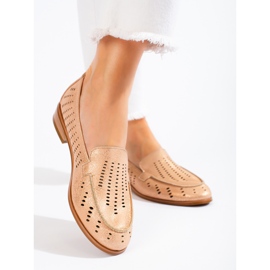 SHELOVET Scarpe traforate dorate da donna Potocki beige 1