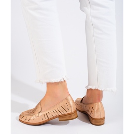 SHELOVET Scarpe traforate dorate da donna Potocki beige 2