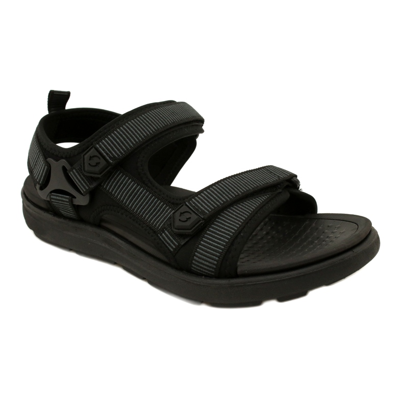 News Sandali sportivi da uomo neri con velcro Novità 23MN11-5623 nero 2
