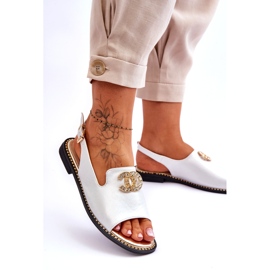 Sandali Donna Con Decorazione S.Barski KV-2775-49 Argento 2