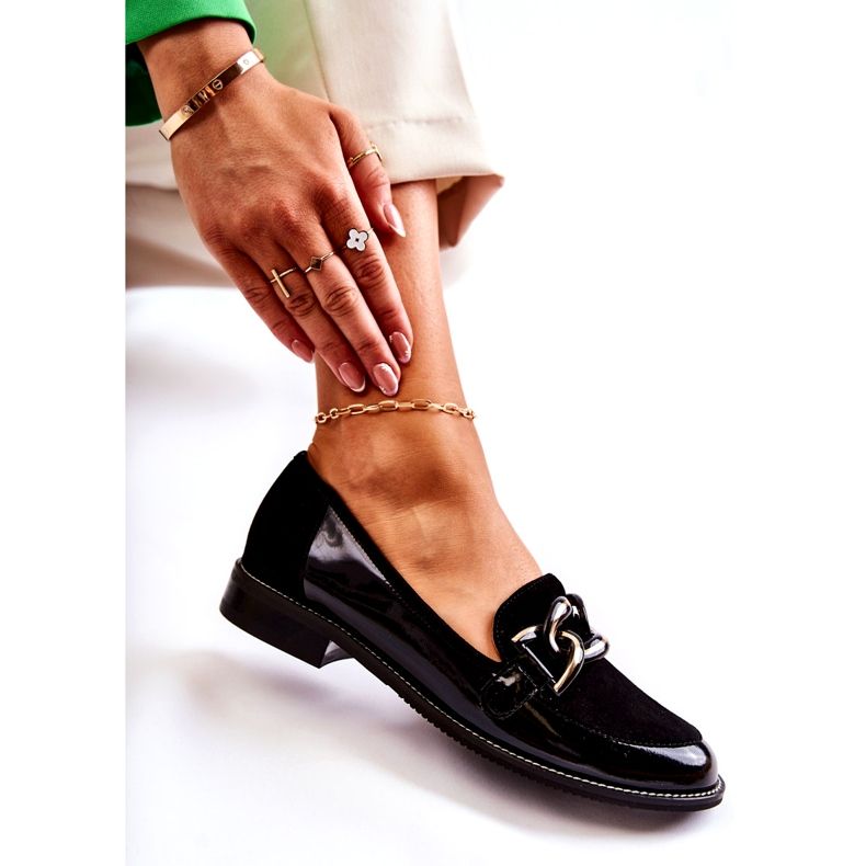 Mocassini Classici Con Catena Laura Messi 2531 Nero 4
