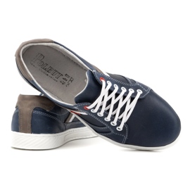 Polbut Scarpe da uomo in pelle J47, blu navy e grigio multicolore 2