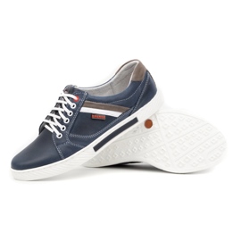 Polbut Scarpe da uomo in pelle J47, blu navy e grigio multicolore 3
