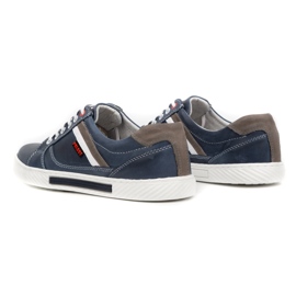 Polbut Scarpe da uomo in pelle J47, blu navy e grigio multicolore 5