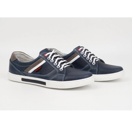 Polbut Scarpe da uomo in pelle J47, blu navy e grigio multicolore 4