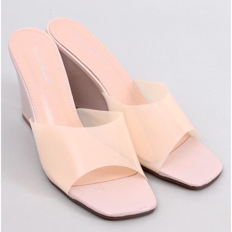 Scivoli con zeppa trasparenti di Rocks Beige 1