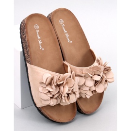 Pantofole in sughero fiore beige Fowley 1
