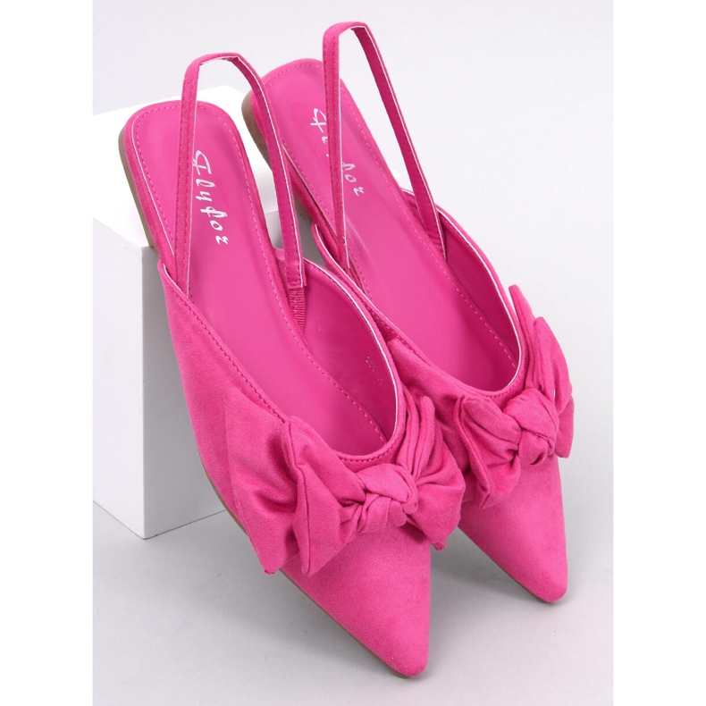 BM Geffen Pantofole con fiocco fucsia rosa 1