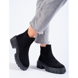 Stivaletti Shelovet Chelsea da donna in camoscio nero 1