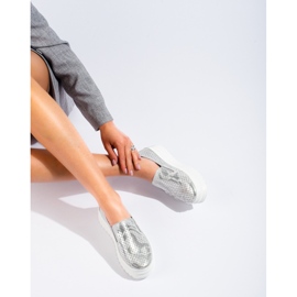 Slip on argento da donna in pelle Shelovet d'argento 1