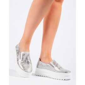 Slip on argento da donna in pelle Shelovet 2