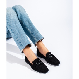 Mocassini da donna in camoscio nero di Shelovet 1