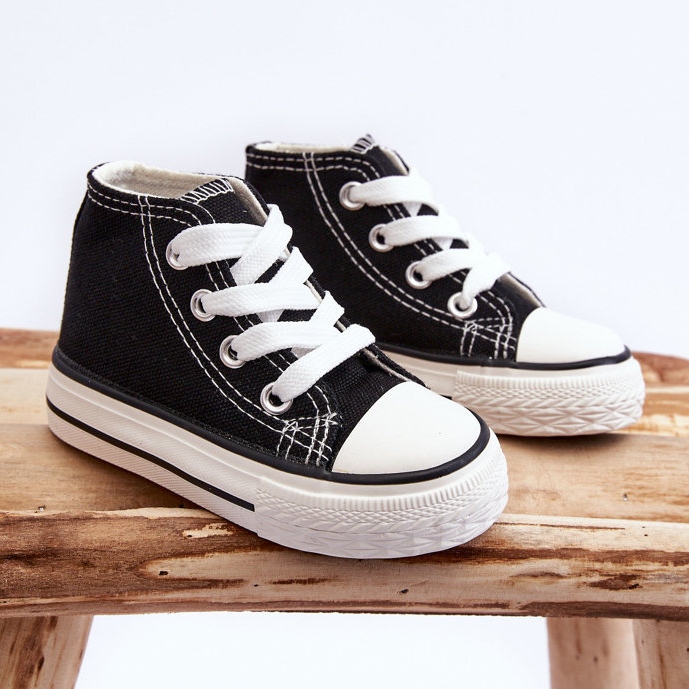 Sneakers alte da bambino Filemon nere nero 2