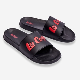 Pantofole leggere Lee Cooper LCW-23-42-1730 nere-rosse da uomo nero 2