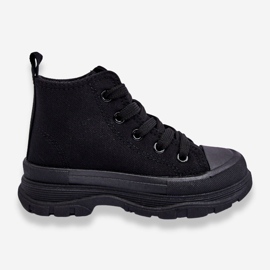 FR1 Sneakers alte da bambino nere Freeze nero 1