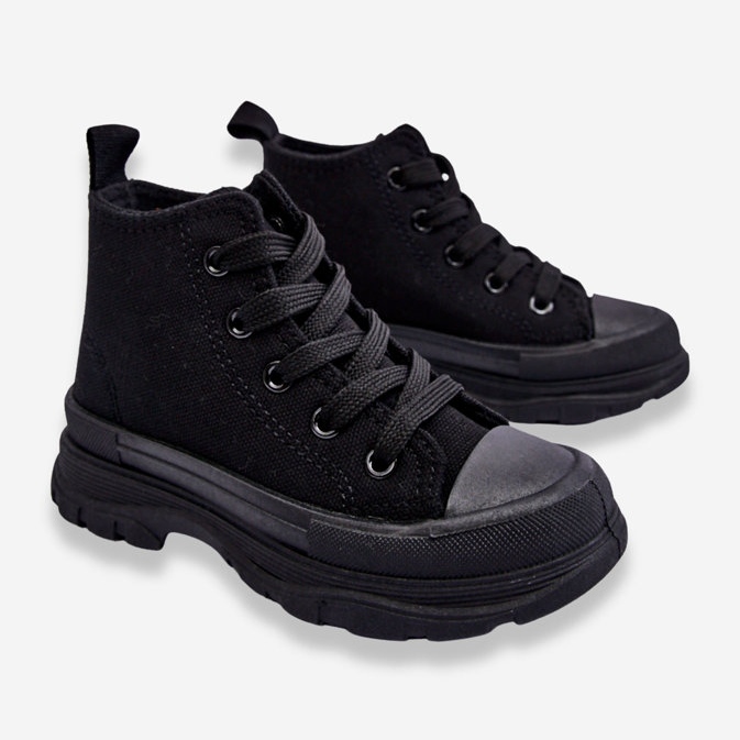 FR1 Sneakers alte da bambino nere Freeze nero 2