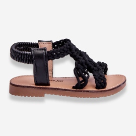 Sandali slip-on intrecciati Tracy neri da bambino nero 1