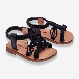 Sandali slip-on intrecciati Tracy neri da bambino nero 2