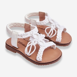 Sandali Slip-on intrecciati per bambini Tracy bianco 2