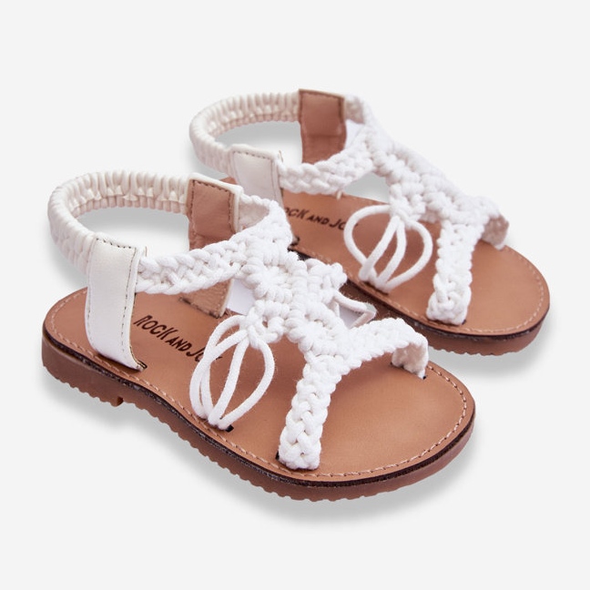 Sandali Slip-on intrecciati per bambini Tracy bianco 2