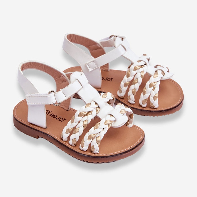 Sandali Velcro Bambini Con Righe Bianco Sammy bianca 2