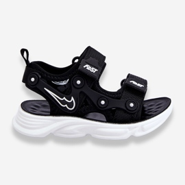 Sandali con velcro Tobias Boys in bianco e nero 1
