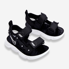 Sandali con velcro Tobias Boys in bianco e nero 2