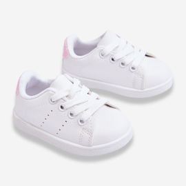 FR1 Scarpe Sportive da Bambino Bianche e Rosa Lucide bianco 2
