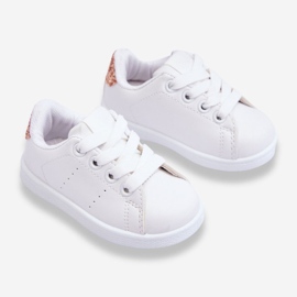 FR1 Scarpe Sportive da Bambino Bianco e Oro Rosa Lucido 2