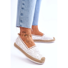 FE1 Espadrillas senza lacci in pizzo Bianco Blanco bianca 1
