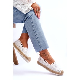 FE1 Espadrillas senza lacci in pizzo Bianco Blanco bianca 4