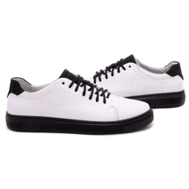 Polbut Scarpe da uomo in pelle 2109 bianche con nero bianca 5