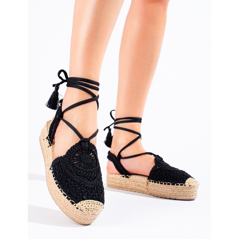 Espadrillas nere con plateau di Shelovet boho nero 1