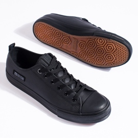 Sneakers nere da uomo realizzate in pelle ecologica Big Star KK174009 nero 1