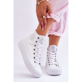 Sneakers alte da donna Big Star LL274A183 Bianche bianco 2